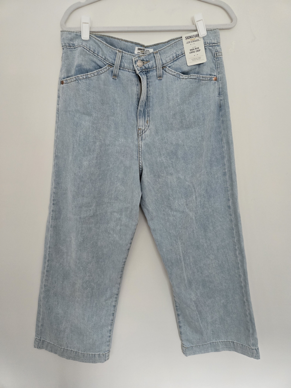 NEW! Levi Strauss Signature High-Rise Loose Crop Wide Leg Jeans Norcore 29